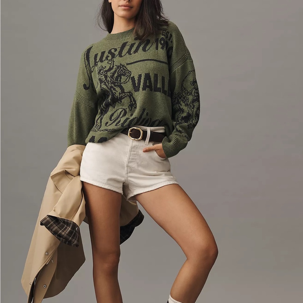 Anthropologie Maeve Oversized Graphic Crew-Neck Sweater Size 2X Western Horse - Picture 4 of 10